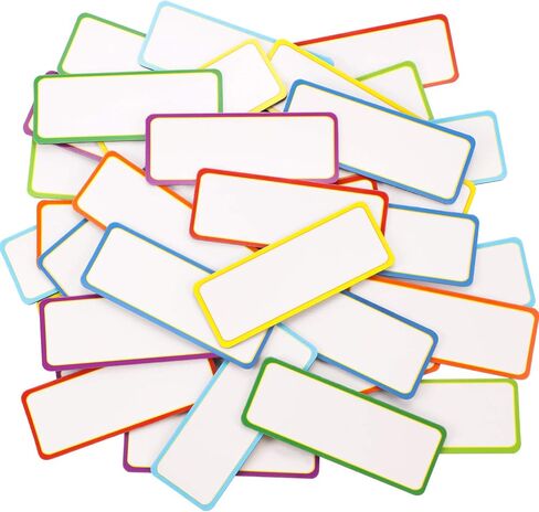 Leinuosen 40 Pcs Magnetic Dry Erase Labels Name Plate Tags Flexible Reusable Magnetic Label Stickers for Classroom Office Whiteboard Refrigerator Locker Shelf Craft(White,2 x 4.5 Inch) in Kuwait