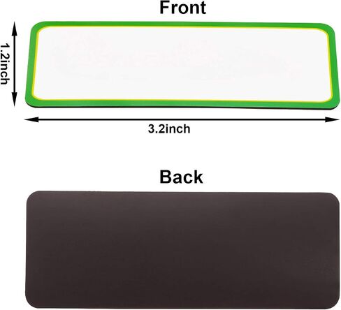 Leinuosen 40 Pcs Magnetic Dry Erase Labels Name Plate Tags Flexible Reusable Magnetic Label Stickers for Classroom Office Whiteboard Refrigerator Locker Shelf Craft(White,2 x 4.5 Inch) in Kuwait