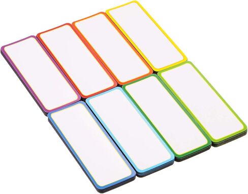 Leinuosen 40 Pcs Magnetic Dry Erase Labels Name Plate Tags Flexible Reusable Magnetic Label Stickers for Classroom Office Whiteboard Refrigerator Locker Shelf Craft(White,2 x 4.5 Inch) in Kuwait