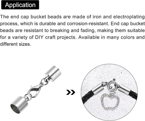 meccanixity 20pcs cord end cap 2.5mm id id silver copper colum barrel end caps for diy bracelets staslaces cord in Kuwait
