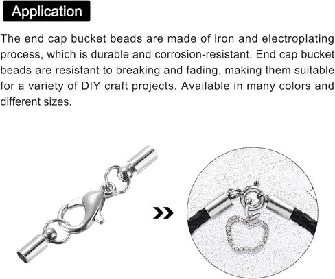 MECCANIXITY 20Pcs Cord End Cap 2.5mm ID Silver Copper Column Barrel End Caps for DIY Bracelets Necklaces Tassels Leather Cord in Kuwait