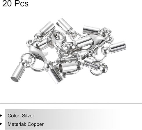 MECCANIXITY 20Pcs Cord End Cap 2.5mm ID Silver Copper Column Barrel End Caps for DIY Bracelets Necklaces Tassels Leather Cord in Kuwait