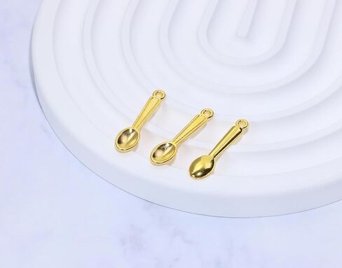 Tupalizy 100PCS Tiny Spoon Charms Tableware Kitchen Cooking Utensils Charms Pendants for Bracelets Jewelry Making Necklaces Earrings Key Chains Crafts Christmas Halloween Party Decors in Saudi Arabia