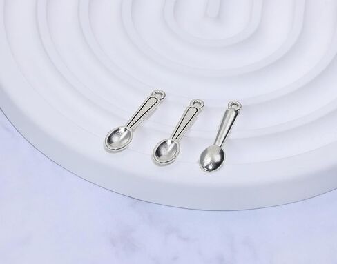 Tupalizy 100PCS Tiny Spoon Charms Tableware Kitchen Cooking Utensils Charms Pendants for Bracelets Jewelry Making Necklaces Earrings Key Chains Crafts Christmas Halloween Party Decors in Saudi Arabia