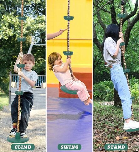 Platforms Disc Tree Swing Seat and Climbing Knot Rope with Carabiner Hook for Kids Outdoor Playground Set (Multicolor) in Saudi Arabia