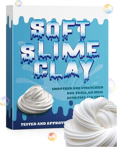 White Slime Clay Modeling Air Dry Foam Clay for Kids(4 Pack),Slime Making Kit for Girls Ages 8-12,Add to Glue to Make Butter Slime,Arts & Crafts,Fake Bake,240 g/8.46 oz in Kuwait