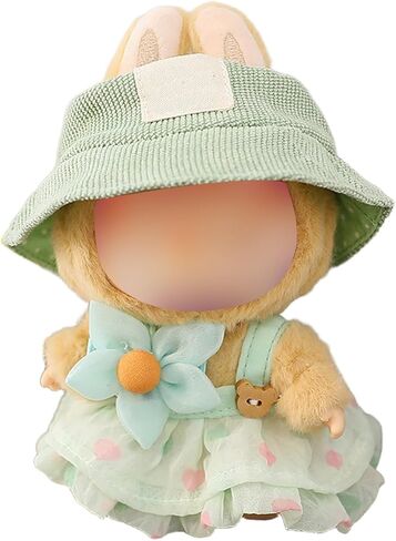 Clothes for Labubu, Skirt Set for Labubu Doll, 2 Piece Set Hat Skirt Outfit Premium Fashion Cute Dress for Labubu Dolls Accessories (NO Doll) (Pink) in Saudi Arabia