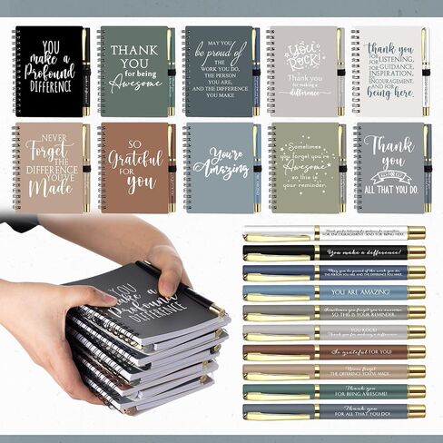 60 Pcs/ 30 Set Teacher Employee Appreciation Gifts Bulk Graduation A6 Spiral Notebook Motivational Ballpoint Pen Inspirational Weekly to Do List Notepad for Coworker Nurse CNA (Boho) in Saudi Arabia