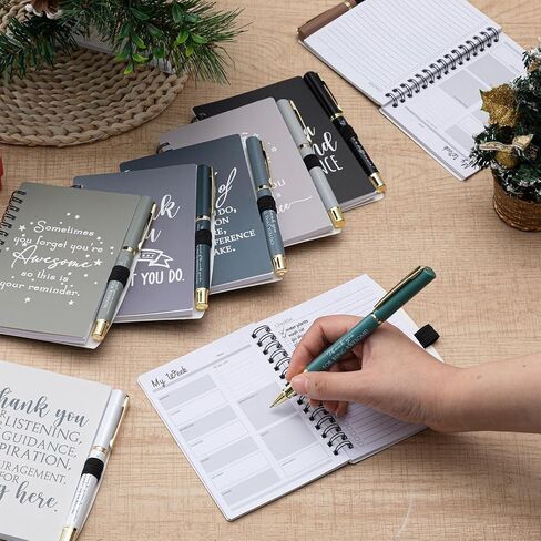 60 Pcs/ 30 Set Teacher Employee Appreciation Gifts Bulk Graduation A6 Spiral Notebook Motivational Ballpoint Pen Inspirational Weekly to Do List Notepad for Coworker Nurse CNA (Boho) in Saudi Arabia