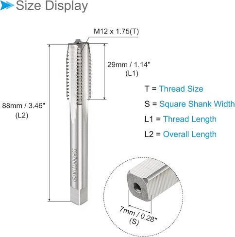 صنابير طحن الخيوط، متري M14 × 2 خيط H2، آلة فولاذية عالية السرعة 4 مزامير مستقيمة لولبية لليد اليسرى - (التطبيقات: لآلة الحفر)، قطعة واحدة in Saudi Arabia