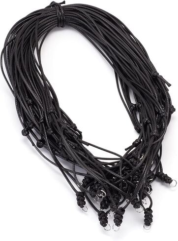 Beadthoven 30pcs حبل الحبل الحبل قول قابلة للضبط مزدوج معقدة سلسلة 1.5 ملم حبل السلسلة مع حلقة معدنية لتعليق المجوهرات صنع المجوهرات صنع الحبل البني للرجال النساء in Kuwait