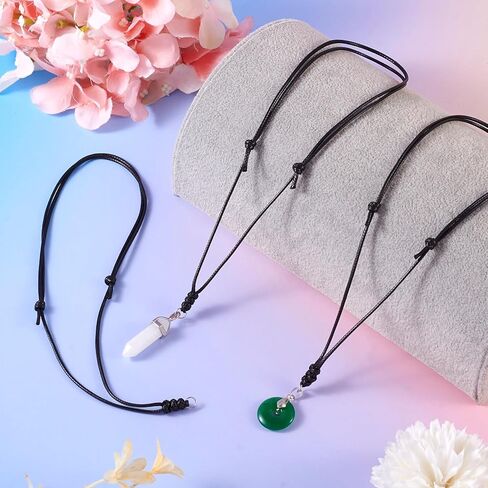 Beadthoven 30pcs حبل الحبل الحبل قول قابلة للضبط مزدوج معقدة سلسلة 1.5 ملم حبل السلسلة مع حلقة معدنية لتعليق المجوهرات صنع المجوهرات صنع الحبل البني للرجال النساء in Kuwait