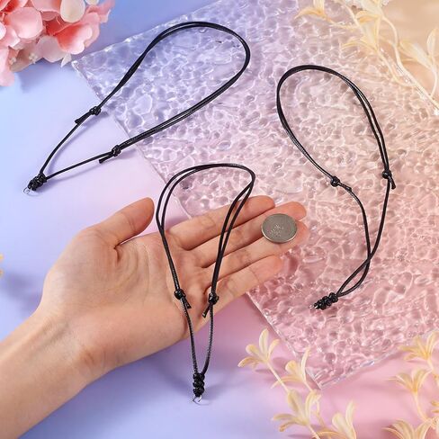 Beadthoven 30pcs حبل الحبل الحبل قول قابلة للضبط مزدوج معقدة سلسلة 1.5 ملم حبل السلسلة مع حلقة معدنية لتعليق المجوهرات صنع المجوهرات صنع الحبل البني للرجال النساء in Kuwait