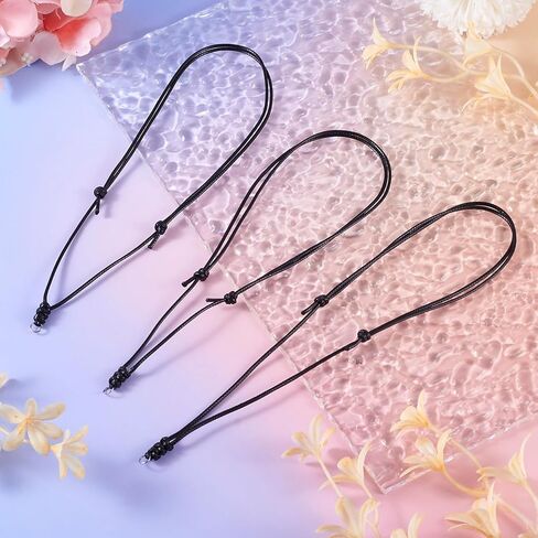 Beadthoven 30pcs حبل الحبل الحبل قول قابلة للضبط مزدوج معقدة سلسلة 1.5 ملم حبل السلسلة مع حلقة معدنية لتعليق المجوهرات صنع المجوهرات صنع الحبل البني للرجال النساء in Kuwait