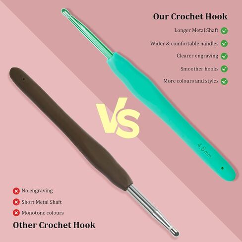 مجموعة Crochet Looen COCHET 9 قطعة ، خطاف الكروشيه من المطاط المريح مجموعة للكروشيه ، والحياكة الرفيعة ، وتوريد الكروشيه ، ومجموعات الكروشيه لمرضى التهاب المفاصل والمبتدئين. in Kuwait