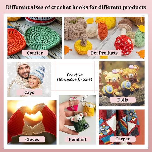 مجموعة Crochet Looen COCHET 9 قطعة ، خطاف الكروشيه من المطاط المريح مجموعة للكروشيه ، والحياكة الرفيعة ، وتوريد الكروشيه ، ومجموعات الكروشيه لمرضى التهاب المفاصل والمبتدئين. in Kuwait