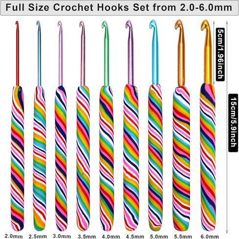 مجموعة Crochet Looen COCHET 9 قطعة ، خطاف الكروشيه من المطاط المريح مجموعة للكروشيه ، والحياكة الرفيعة ، وتوريد الكروشيه ، ومجموعات الكروشيه لمرضى التهاب المفاصل والمبتدئين. in Kuwait