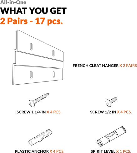French Cleat Mirror Hanger Kit 2 inch 2 Pairs 30 lb Z Hanging Heavy Picture Mirror Frame Wall Mounting Bracket Hardware Duty Clips Hangers Brackets Mount Cleat Cabinet Shelf Hooks Art Board Canvas in Saudi Arabia