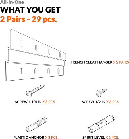 French Cleat Mirror Hanger Kit 2 inch 2 Pairs 30 lb Z Hanging Heavy Picture Mirror Frame Wall Mounting Bracket Hardware Duty Clips Hangers Brackets Mount Cleat Cabinet Shelf Hooks Art Board Canvas in Saudi Arabia