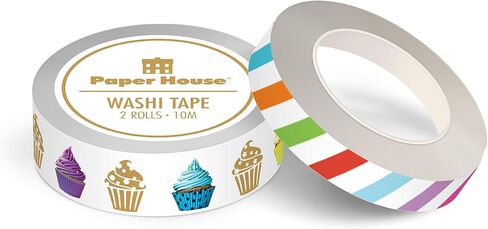 Paper House Productions Pack of 3 Sticker Half-Sheets for Crafts, Scrapbooking & Collecting - Rainbow Cupcakes in Saudi Arabia
