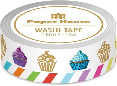 Paper House Productions Pack of 3 Sticker Half-Sheets for Crafts, Scrapbooking & Collecting - Rainbow Cupcakes in Saudi Arabia