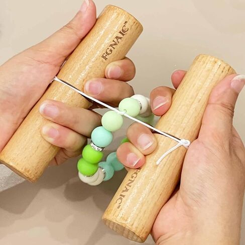 Fgnaic Upgraded Silicone Beads Wristlets Knot Grippers, Wood Knot Gripper Set of 2 for Beaded Wristlet (Wood) in Saudi Arabia