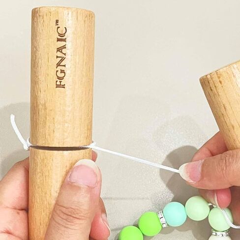 Fgnaic Upgraded Silicone Beads Wristlets Knot Grippers, Wood Knot Gripper Set of 2 for Beaded Wristlet (Wood) in Saudi Arabia