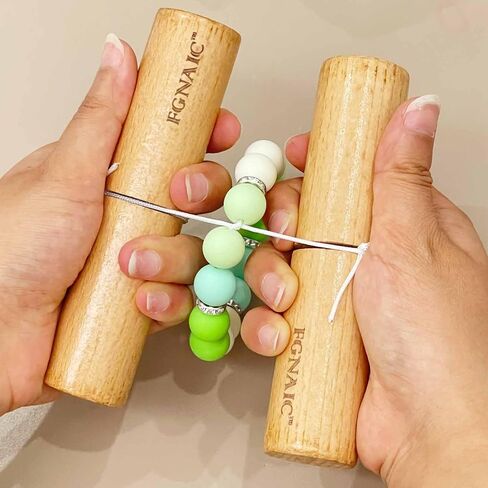 Fgnaic Upgraded Silicone Beads Wristlets Knot Grippers, Wood Knot Gripper Set of 2 for Beaded Wristlet (Wood) in Saudi Arabia