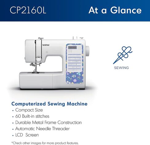 Brother CP2160L Computerized Sewing Machine with 60 Built -In Stitches, LCD Display, 7 Included Feet, Lavender Floral in Kuwait