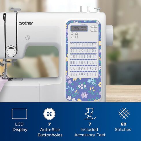 Brother CP2160L Computerized Sewing Machine with 60 Built -In Stitches, LCD Display, 7 Included Feet, Lavender Floral in Kuwait
