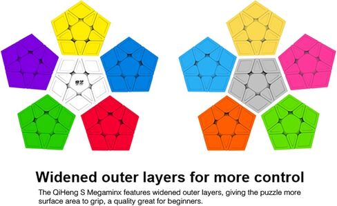 QYTOYS Toys Megaminx Speed Cube Puzzle Toy,Pentagonal Dodecahedron Magic Puzzle Toy,Brain Teaser QiHeng ABS Square Cube (Sticker 3X3) in Kuwait