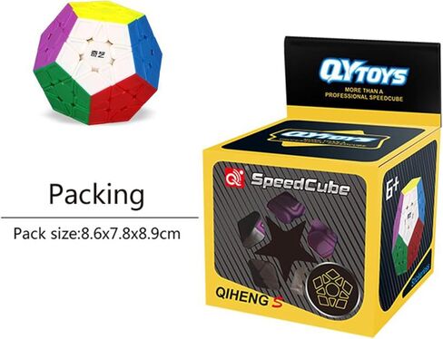 QYTOYS Toys Megaminx Speed Cube Puzzle Toy,Pentagonal Dodecahedron Magic Puzzle Toy,Brain Teaser QiHeng ABS Square Cube (Sticker 3X3) in Kuwait