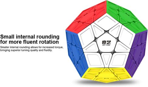 QYTOYS Toys Megaminx Speed Cube Puzzle Toy,Pentagonal Dodecahedron Magic Puzzle Toy,Brain Teaser QiHeng ABS Square Cube (Sticker 3X3) in Kuwait