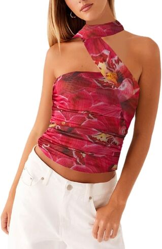 Women Leopard Tube Top Mesh Ruched Strapless Crop Top Sexy Cheetah Print Backless Bandeau Tank Top with Scarf in Saudi Arabia
