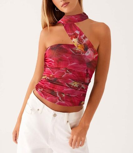 Women Leopard Tube Top Mesh Ruched Strapless Crop Top Sexy Cheetah Print Backless Bandeau Tank Top with Scarf in Saudi Arabia