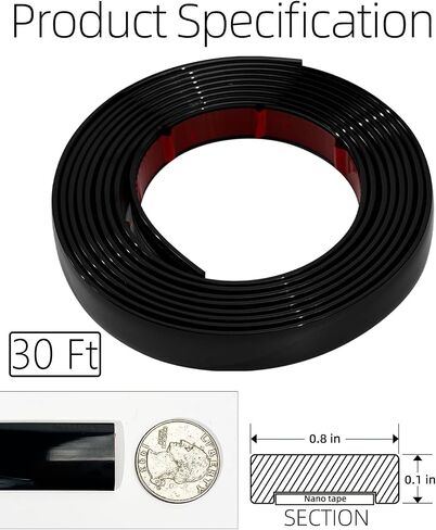 Peel and Stick Trim, 0.78 in x 20 Ft Waterproof Molding Trim for Walls, Mirror Frame,Baseboard, Flexible & Self-Adhesive Trim Black in Saudi Arabia