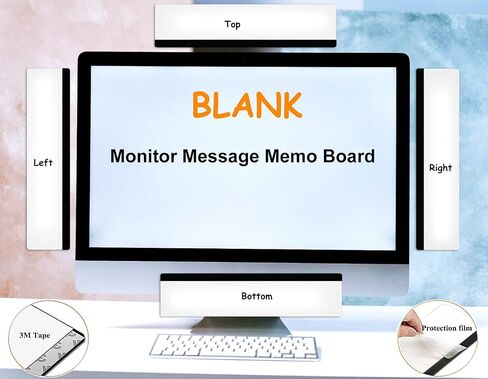 Lchen Computer Monitor Memo Board, Acrylic Monitor Message Holder Transparent Monitor Sticky Note Board Reminder Home Office Accessories Desktop Organizer (Left/Right) in Saudi Arabia