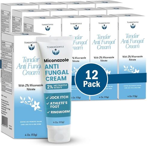 Miconazole Antifungal Cream for Skin, Pack of 2-4 oz if Miconazole Nitrate for Jock Itch, Athlete's Foot, Itching, and Ringworm in Kuwait