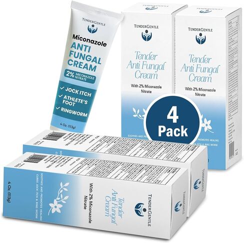 Miconazole Antifungal Cream for Skin, Pack of 2-4 oz if Miconazole Nitrate for Jock Itch, Athlete's Foot, Itching, and Ringworm in Kuwait