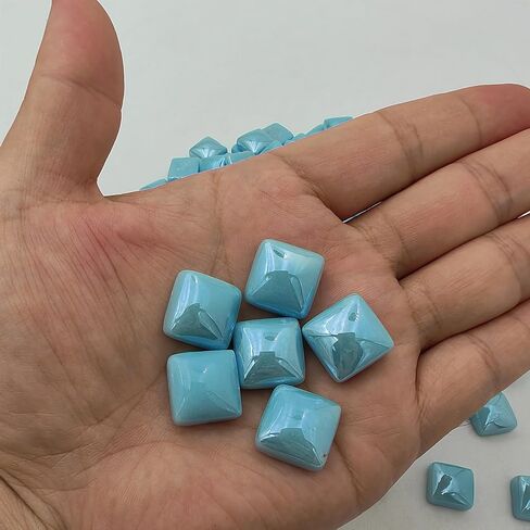 0.59 inch Square Glass Mosaic Tiles,1.1 LB /150 PCS Loose Mosaic Glass Pieces Stone Tiles for Art Crafts and Home Garden Decoration (Pearl Sky Blue) in Kuwait