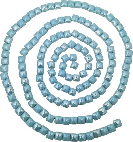 0.59 inch Square Glass Mosaic Tiles,1.1 LB /150 PCS Loose Mosaic Glass Pieces Stone Tiles for Art Crafts and Home Garden Decoration (Pearl Sky Blue) in Kuwait