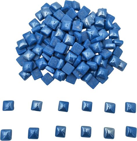 0.59 inch Square Glass Mosaic Tiles,1.1 LB /150 PCS Loose Mosaic Glass Pieces Stone Tiles for Art Crafts and Home Garden Decoration (Pearl Sky Blue) in Kuwait