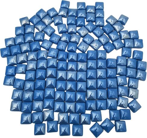 0.59 inch Square Glass Mosaic Tiles,1.1 LB /150 PCS Loose Mosaic Glass Pieces Stone Tiles for Art Crafts and Home Garden Decoration (Pearl Sky Blue) in Kuwait