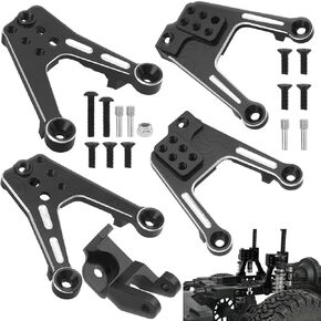 Sharego 4pcs الألومنيوم الخلفي الصدمة الصدمة الأطواق الصدمة Mount Mount مع محوري SCX10 II 90046 90047 1/10 المقياس الزاحف جزء (Silver)