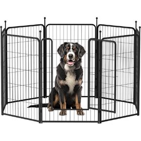 Simple Deluxe Dog Playpen, 40" Height 8-Panel Heavy-Duty Structure for Yard and Camping, Designed Specifically for Indoor and Outdoor Activities of Small/Medium/Large Dogs, Black