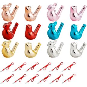 Coloch 12 Pack Bird Water Pristles ، Ceramic Bird Call Whistle with Hanging Roup Warblers Waristles To Toys Musical Musical For Kids ، Hiffrict Gift ، Toy Toy Educational ، Age 3+
