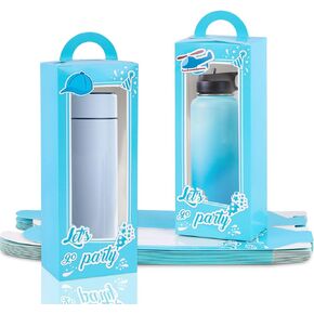 VGOODALL 12PCS Party Favor Boxes ، 3 "× 2" × 9 "صناديق هدايا دمية زرقاء مع مقبض نافذة لأولاد حفلة دش الزفاف