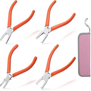 4PCS Small Flush Cut Pliers Sets, 38 & 90 Degree Angle Tip Precision Engineer Tip Cutter, Ultra Sharp Long Nose End Cutting Plier, Transverse End Cutter for Electronics Jewelry Making Models
