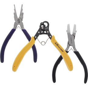 The Beadsmith Looping Tool Bundle – 1-Step Looper 2.25mm loops, Double Nylon Jaw Chain Nose 4.75", and 6-in-1 Bail Making Pliers 2-9mm 5.5" – Make Consistent Loops & Jump Rings – Protect Your Wire