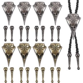 Chgcraft 8 Sets 2 Color Bolo Make Kit 16 PCS Bolo Tie Tips 8 PCS Bolo Tie Slides Clasps Alloy Bolo Tie Buckle Associory for Bolo Tie Making for close decoring diy making refertings.